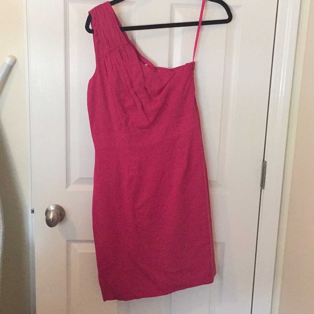 Pink dress.